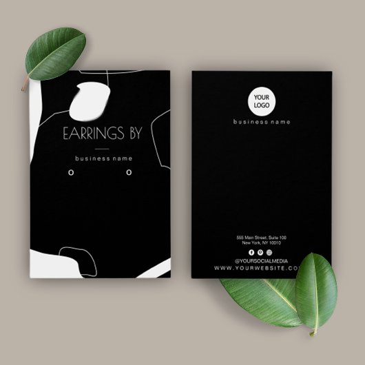 Abstract ontwerp voor zwart-wit beeldscherm met oo visitekaartje