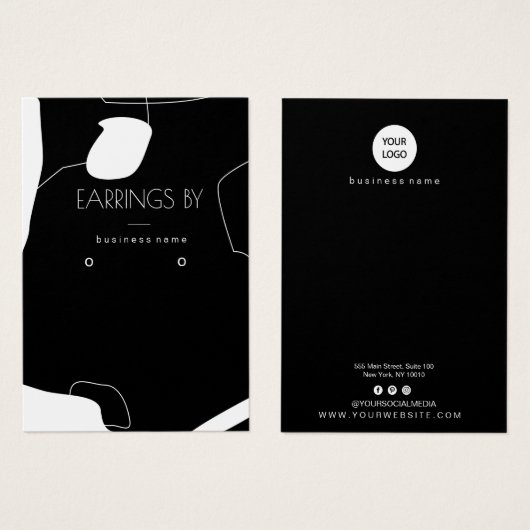 Abstract ontwerp voor zwart-wit beeldscherm met oo visitekaartje (Voorkant /achterkant)