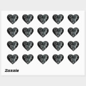Abstract ontwerp voor zwarte en witte roke hart sticker (Vel)
