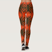 Abstract ontwerp, warm lava oranje en zwart vuur leggings (Achterkant)