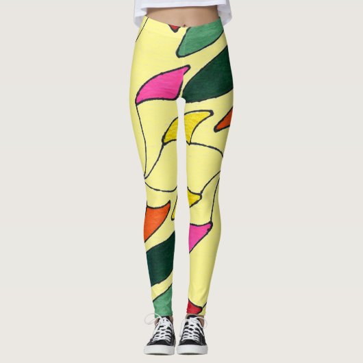 Abstract ontwerp, whirl-a-gig met veel kleuren leggings (Voorkant)