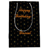 Abstract ontwerp zwart medium cadeauzakje (Voorkant)