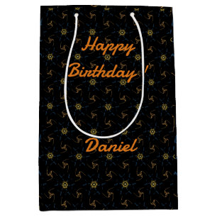 Abstract ontwerp zwart medium cadeauzakje