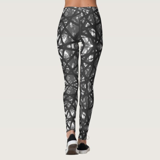 Abstract ontwerp zwart-wit Leggings (Achterkant)