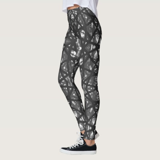 Abstract ontwerp zwart-wit Leggings (Links)