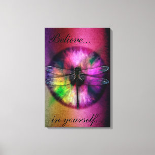 Abstract Oog met Dragonfly Canvas Afdruk