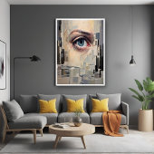 Abstract oog - surrealistische geometrische visiek poster