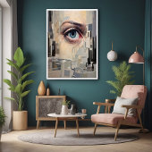 Abstract oog - surrealistische geometrische visiek poster