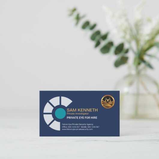 Abstract oogmerk Pistool Toepassingsgebied Privé-o Visitekaartje (Staand voorkant)