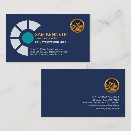 Abstract oogmerk Pistool Toepassingsgebied Privé-o Visitekaartje (Voorkant / Achterkant)