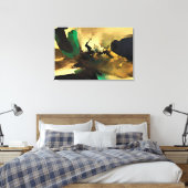 Abstract Oosterse Stemming Kunst Canvasprint, 91x6 Canvas Afdruk (Insitu (Slaapkamer))