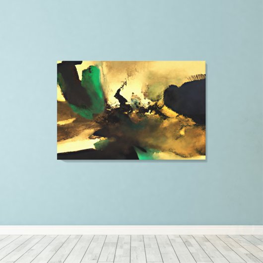 Abstract Oosterse Stemming Kunst Canvasprint, 91x6 Canvas Afdruk (Insitu (Houten vloer))