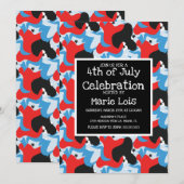 Abstract op 4 juli: zwart rood blauw kaart (Voorkant / Achterkant)