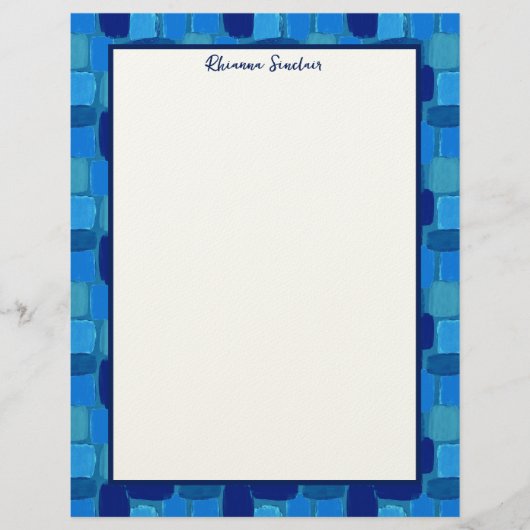 Abstract op Blauwe Briefpapier Briefhoofd (Voorkant)