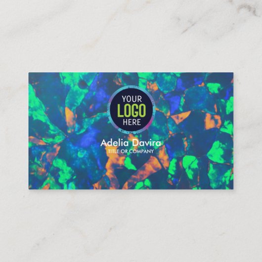 Abstract Opal Gemstone Texture Business Card Visitekaartje (Achterkant)