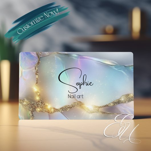 Abstract Opal Glitterend Goud  Visitekaartje