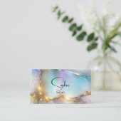 Abstract Opal Glitterend Goud  Visitekaartje (Staand voorkant)