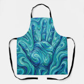 Abstract Open Hand Oceaanblauw Smeltend Schort (Voorkant)