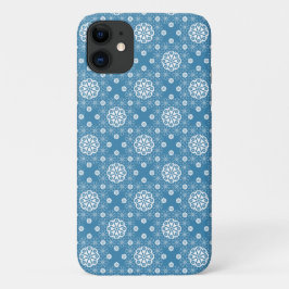 Abstract opengewerkte bloemenmotief in lichtblauw Case-Mate iPhone case