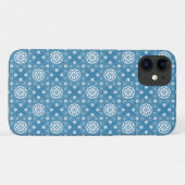 Abstract opengewerkte bloemenmotief in lichtblauw Case-Mate iPhone case (Achterkant (horizontaal))