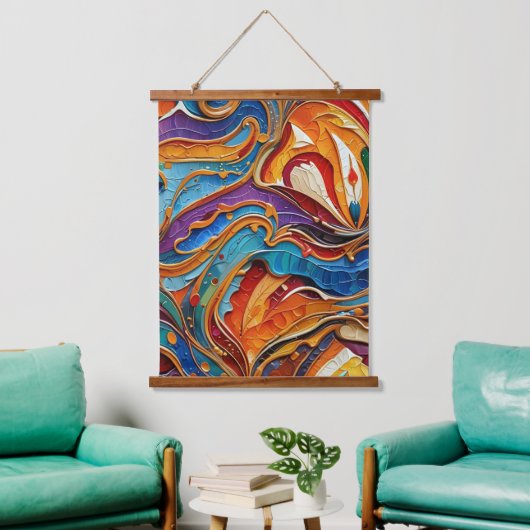 Abstract oppervlaktekunstwerk 1211 - Wandtapijt Hangend Wandkleed (Woonkamer)