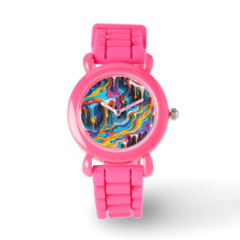 Abstract oppervlaktekunstwerk 1217 - Kind Watch Horloge
