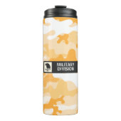 Abstract Orange Camouflage Pattern Thermosbeker (Voorkant)