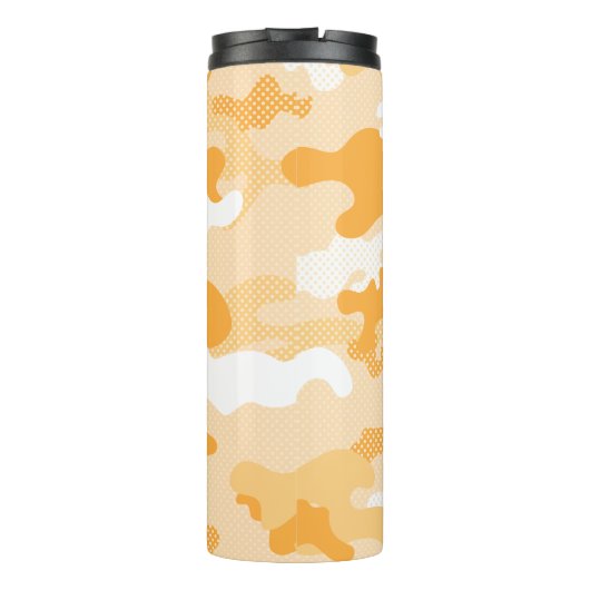 Abstract Orange Camouflage Pattern Thermosbeker (Achterkant)