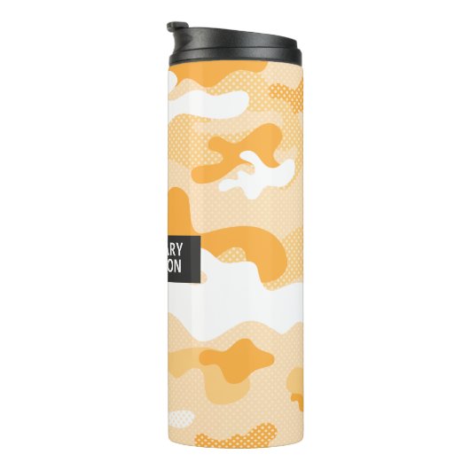 Abstract Orange Camouflage Pattern Thermosbeker (Geroteerd rechts)