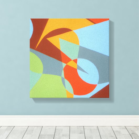Abstract Orange Cowboy Boot Canvas Print (Insitu (Houten vloer))