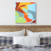 Abstract Orange Cowboy Boot Canvas Print (Insitu (Slaapkamer))