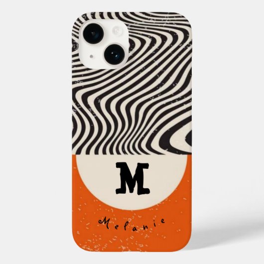 Abstract orange grounge minimal Monogram Modern  Case-Mate iPhone Case (Achterkant)