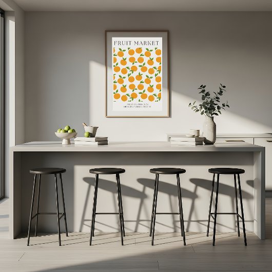 Abstract Orange Market Kitchen Print