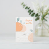 Abstract Oranje Baby shower voor minder ruiters Informatiekaartje (Staand voorkant)
