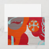 Abstract Oranje blauw rood kunstontwerp Briefkaart (Voorkant / Achterkant)