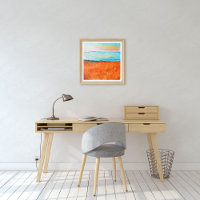 Abstract Oranje blauw strand schilderen
