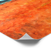 Abstract Oranje blauw strand schilderen Poster (Hoek)