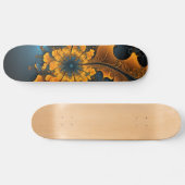 Abstract oranje blauwe fractale kunst skateboard (Horizontaal)