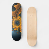 Abstract oranje blauwe fractale kunst skateboard (Voorkant)