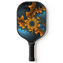 Abstract oranje blauwe fractale kunst skateboard