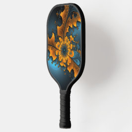 Abstract oranje blauwe fractale kunst skateboard pickleball paddle