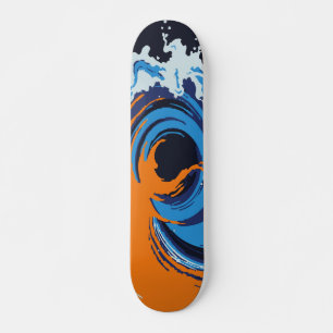 Abstract Oranje & Blauwe Oceaan Golf Wervelend Ont Persoonlijk Skateboard