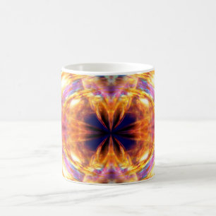 Abstract Oranje brandpatroon Koffiemok