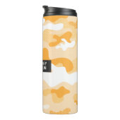 Abstract Oranje Camouflagepatroon Thermosbeker (Geroteerd rechts)
