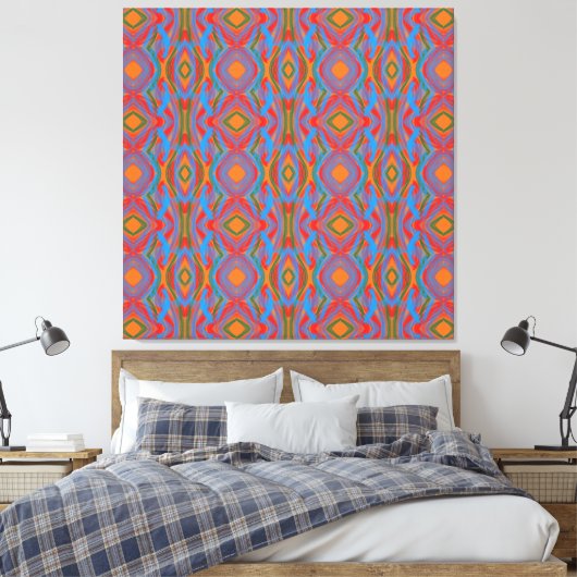 Abstract Oranje Canvas Afdruk (Insitu (Slaapkamer))