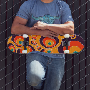 Abstract Oranje cirkels geometrisch patroon Persoonlijk Skateboard