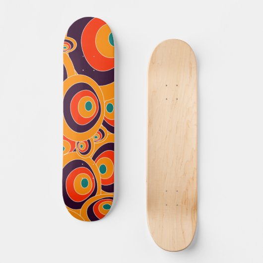 Abstract Oranje cirkels geometrisch patroon Persoonlijk Skateboard (Voorkant)