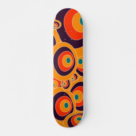 Abstract Oranje cirkels geometrisch patroon Persoonlijk Skateboard (Voorkant)