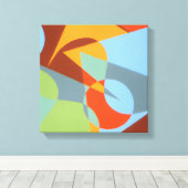Abstract Oranje Cowboylaars Canvasprint Canvas Afdruk (Insitu (Houten vloer))