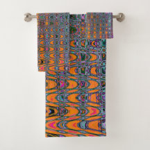 Abstract Oranje en Aqua Retro Boemerang Golven